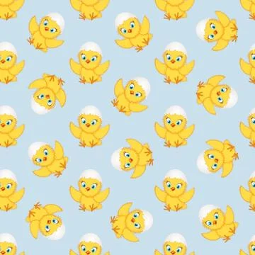 Chicken baby pattern Stock Illustration