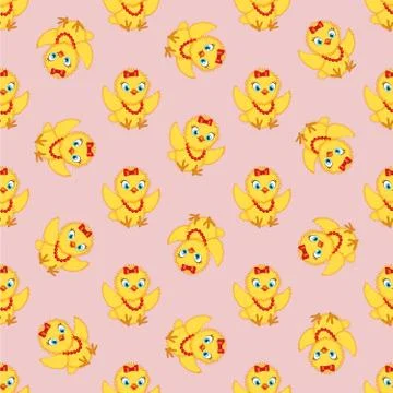 Chicken baby pattern Stock Illustration