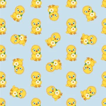 Chicken baby pattern Stock Illustration