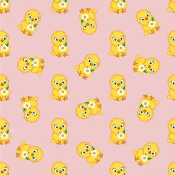 Chicken baby pattern Stock Illustration