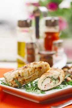CHICKEN WITH BACON Stock Photos