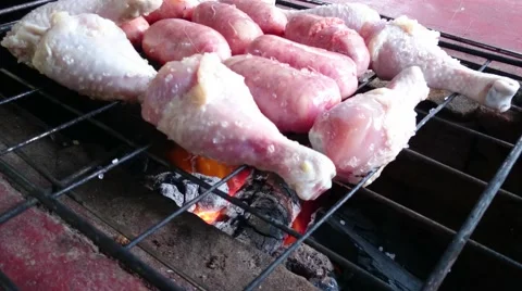 Chicken barbecue Stock Footage 45173241