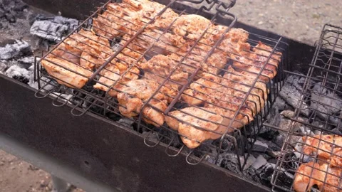 Chicken barbecue Stock Footage 196158825