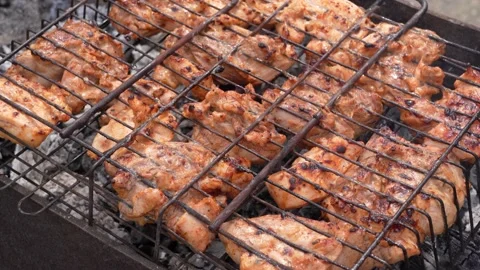 Chicken barbecue Stock Footage 196221747