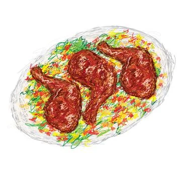 Chicken barbecue Stock Illustration