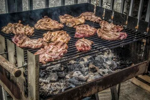 Chicken on a Barbecue Stock Photos