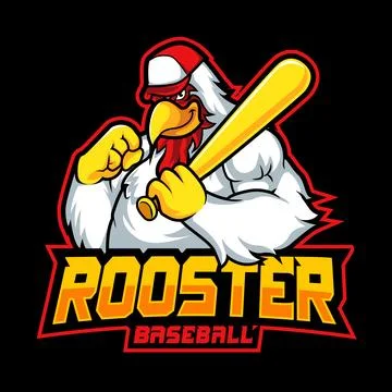 Chicken baseball mascot vector art illustration design Stock Illustration