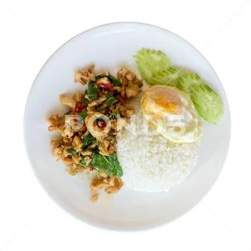Chicken Basil Rice with Fried Egg-1 PSD 템플릿