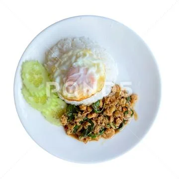 Chicken basil rice with fried egg-2 PSD Template