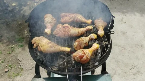 Chicken On Bbq Grill Stock Footage 130517921