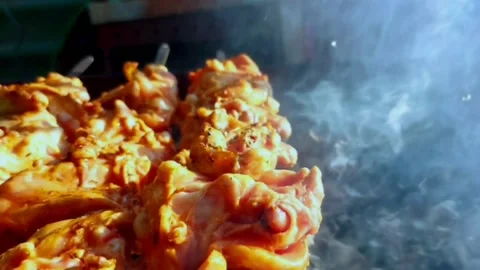 Chicken BBQ in slow motion Stock Footage 159054316