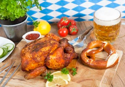 Chicken with beer Stock Photos