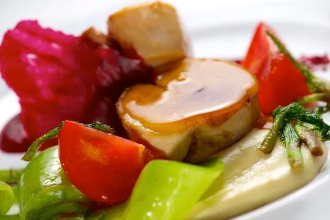 Chicken with beets Stock Photos