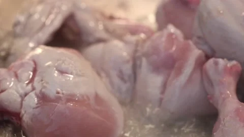 Chicken being fried. Stock Footage 96522339
