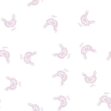 Chicken bird glyph seamless pattern Illustrazione stock