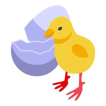 Chicken bird icon isometric vector. Chick egg Stock Illustration