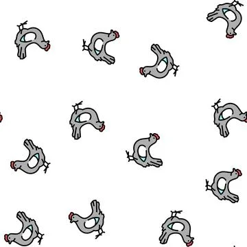 Chicken bird vector seamless pattern Stock Illustration
