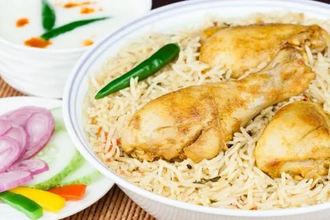 Chicken Biryani Closeup Foto stock