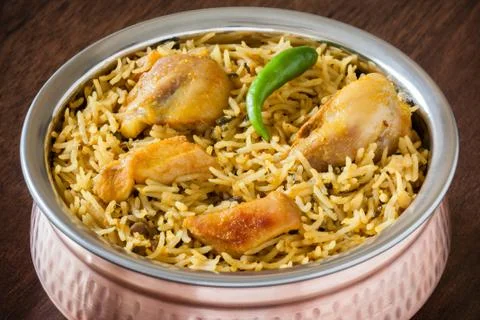 Chicken biryani closeup Stock Photos