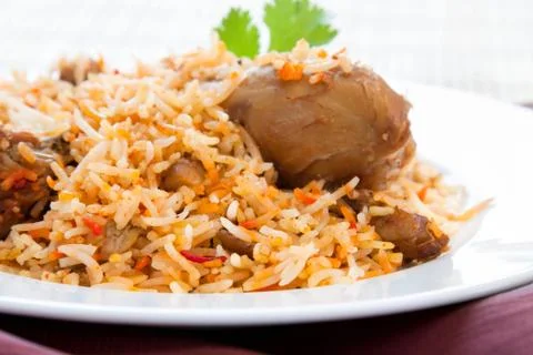 Chicken biryani Stock-Fotos