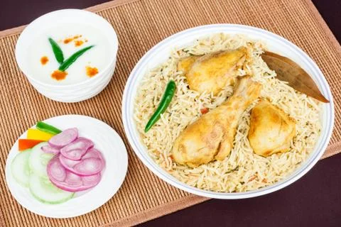 Chicken Biryani Top View Foto stock