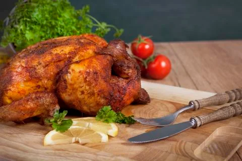 Chicken on board Stock Photos