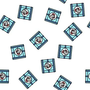 Chicken in box vector seamless pattern Stock Illustration