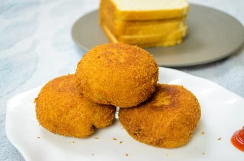 Chicken Bread Cutlets Fotos Stock