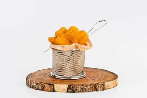 Chicken Breaded Fillet. Breaded chicken nuggets. Fast homemade food at home Foto stock