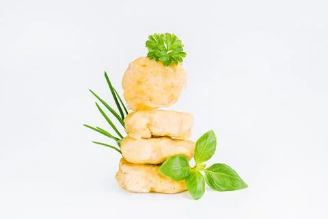 Chicken Breaded Fillet. Breaded chicken nuggets. Fast homemade food at home Stock Photos