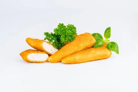 Chicken Breaded Fillet. Breaded chicken nuggets. Fast homemade food at home Stock Photos