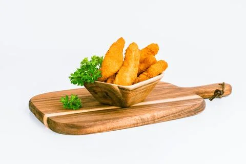 Chicken Breaded Fillet. Breaded chicken nuggets. Fast homemade food at home Foto stock
