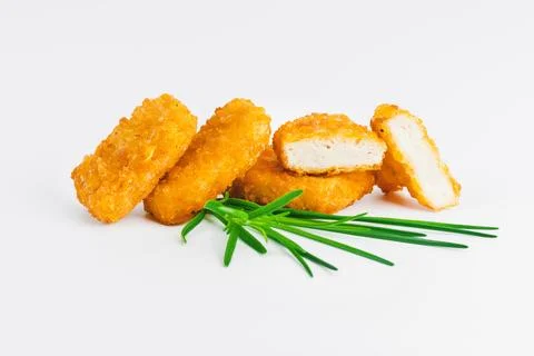 Chicken Breaded Fillet. Breaded chicken nuggets. Fast homemade food at home Stock Photos
