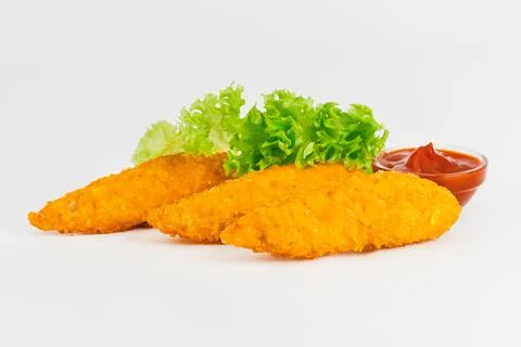 Chicken Breaded Fillet. Breaded chicken nuggets. Fast homemade food at home Foto stock