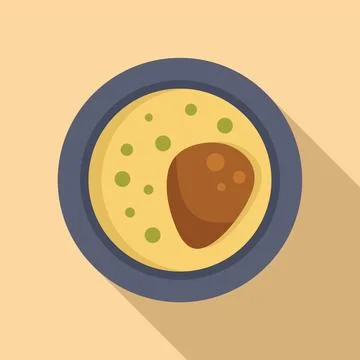 Chicken breast being served on bed of mashed potatoes and peas for dinner Stock Illustration