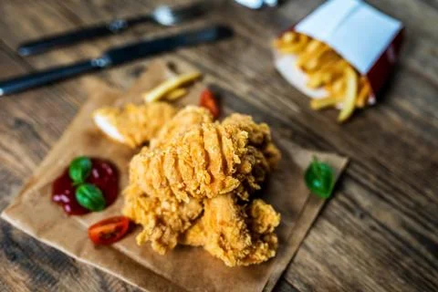 Chicken breast strips Stock Photos