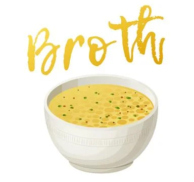 Chicken broth vector icon isolated on white background, bouillon soup cartoon Stock Illustration