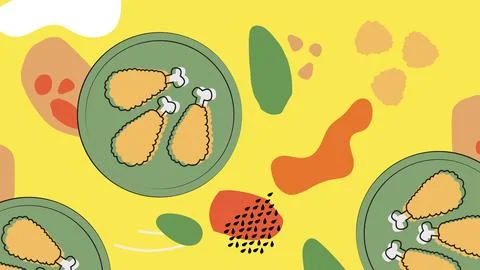 Chicken Bucket Combo Background Stock Illustration