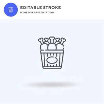 Chicken Bucket icon vector, filled flat sign, solid pictogram isolated on whi Illustrazione stock