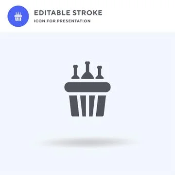 Chicken Bucket icon vector, filled flat sign, solid pictogram isolated on white イラスト素材