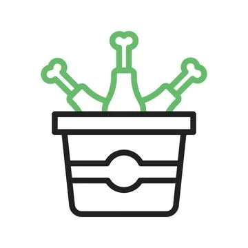 Chicken Bucket icon vector image. Illustrazione stock