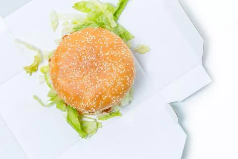 Chicken Burger in a box Stock-Fotos
