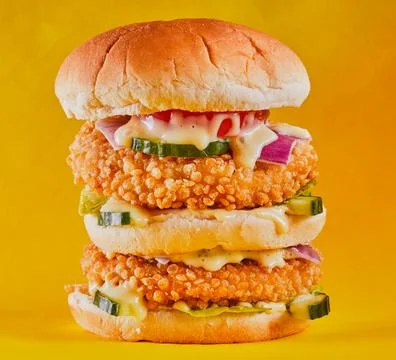 Chicken burger. Stock Photos