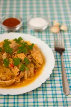 Chicken with cabbage Stock Photos