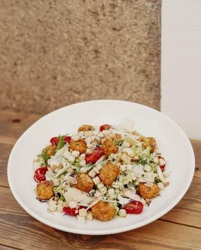 Chicken caesar salad with cheese Stock Photos