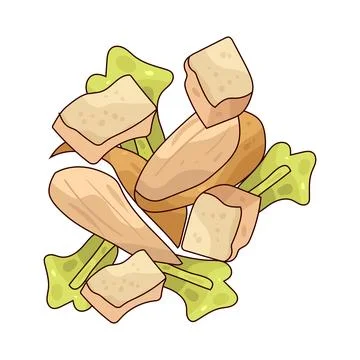 Chicken Caesar Salad illustration Stock Illustration