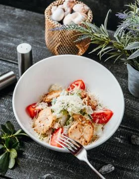 Chicken caesar salad on the table _____ Stock Photos