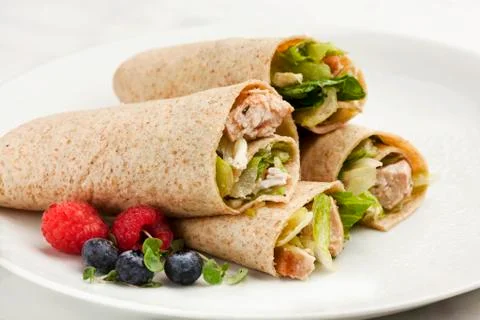 Chicken Caesar Salad Wraps Stock Photos