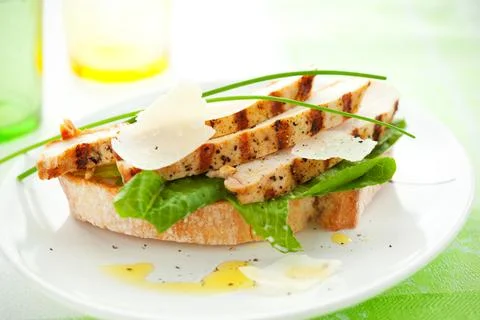 Chicken Caesar sandwich Stock Photos