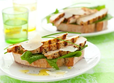 Chicken Caesar sandwich Stock Photos